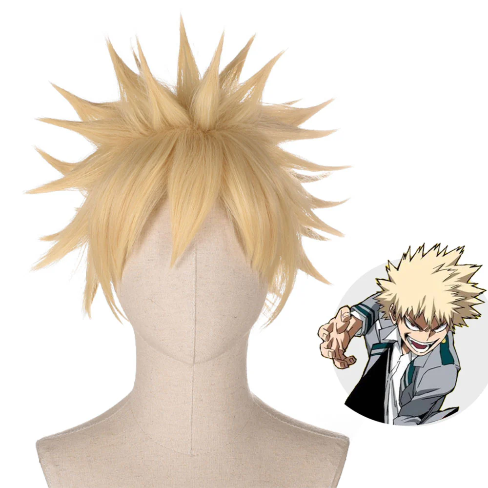 Anime My Hero Academia Costume Bakugou Katsuki Training/Gym Cosplay Outfit with Wig - Image 7