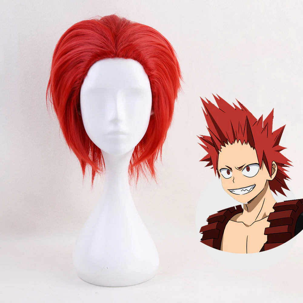 Anime My Hero Academia Costume Kirishima Eijiro Training/Gym Cosplay Outfit with Wig - Image 9