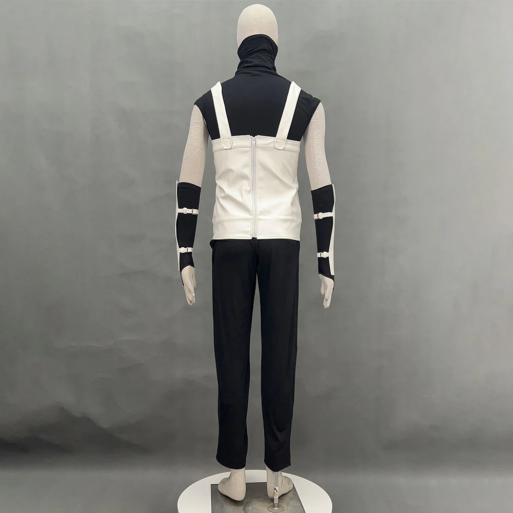 Anime Naruto Costume Hatake Kakashi Anbu Cosplay Mask Shirt White full Outfits with Accessories - Image 4