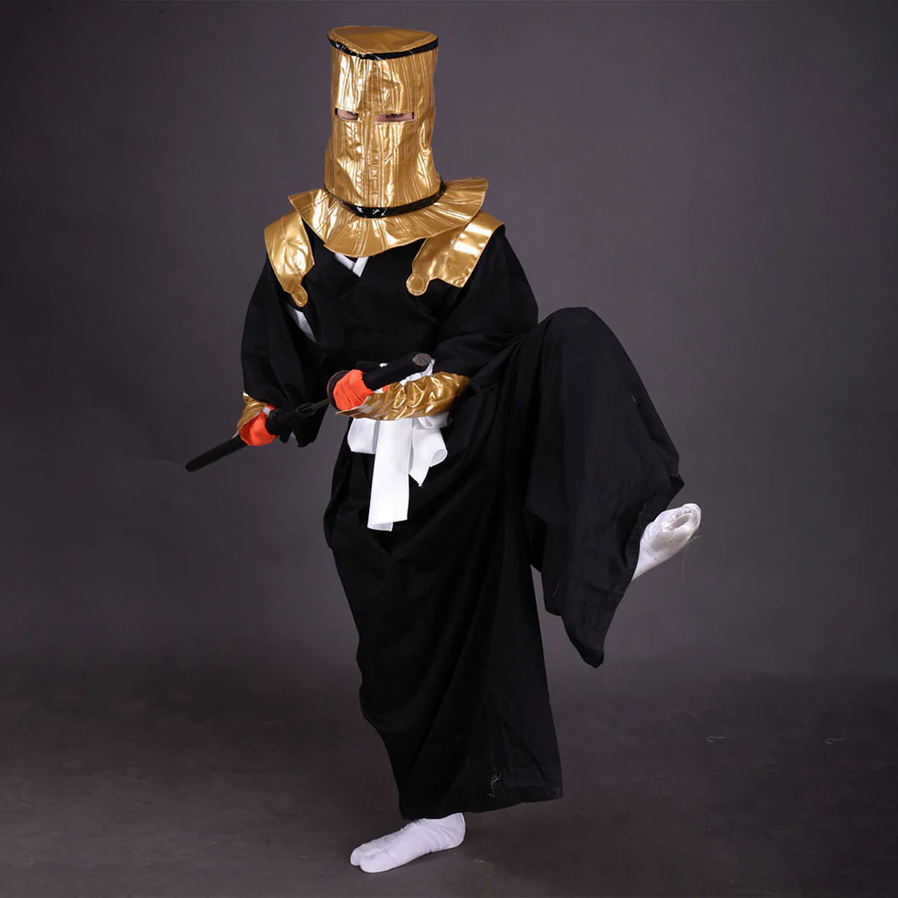Bleach Komamura Sajin Cosplay Black Kimono full Outfit with Accessories for Men and Kids - Image 2