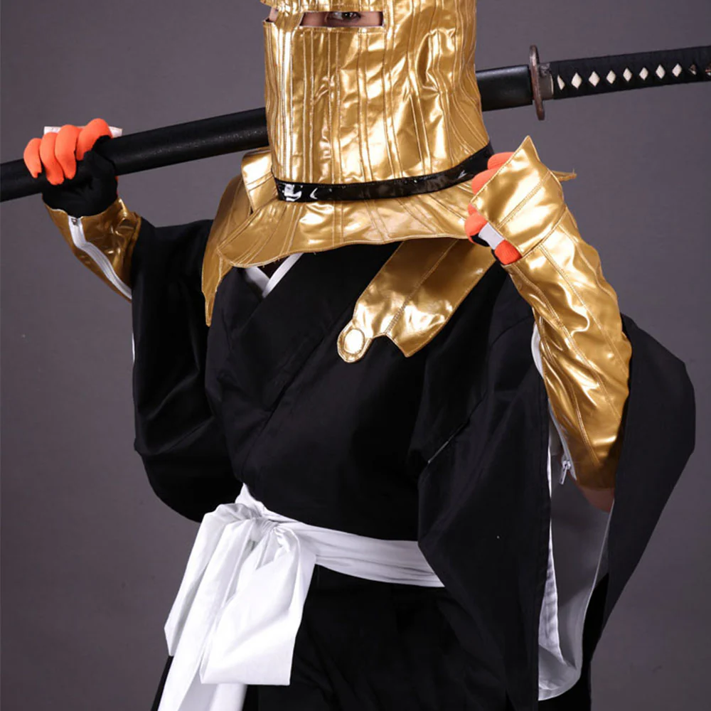 Bleach Komamura Sajin Cosplay Black Kimono full Outfit with Accessories for Men and Kids - Image 5