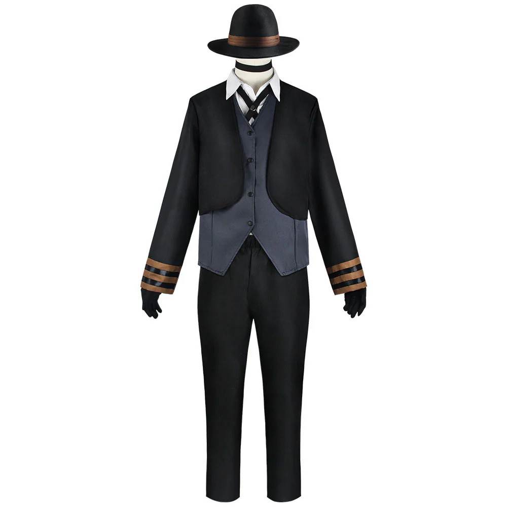 Bungou Stray Dogs Costume Chuuya Nakahara Cosplay full Outfit with Hat for Men - Image 4