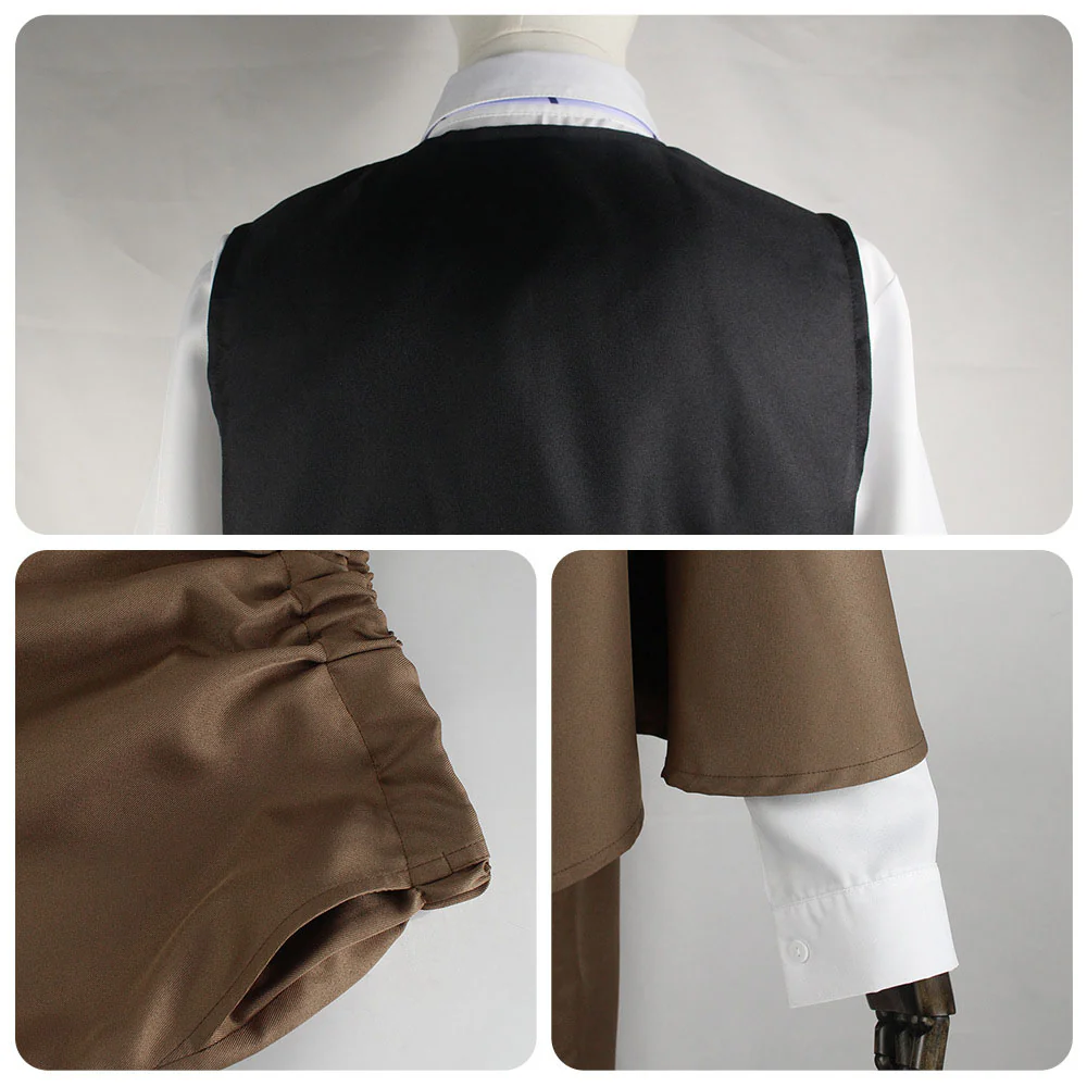 Bungou Stray Dogs Costume Rampo Edogawa Cosplay full Outfit with Hat for Men - Image 5
