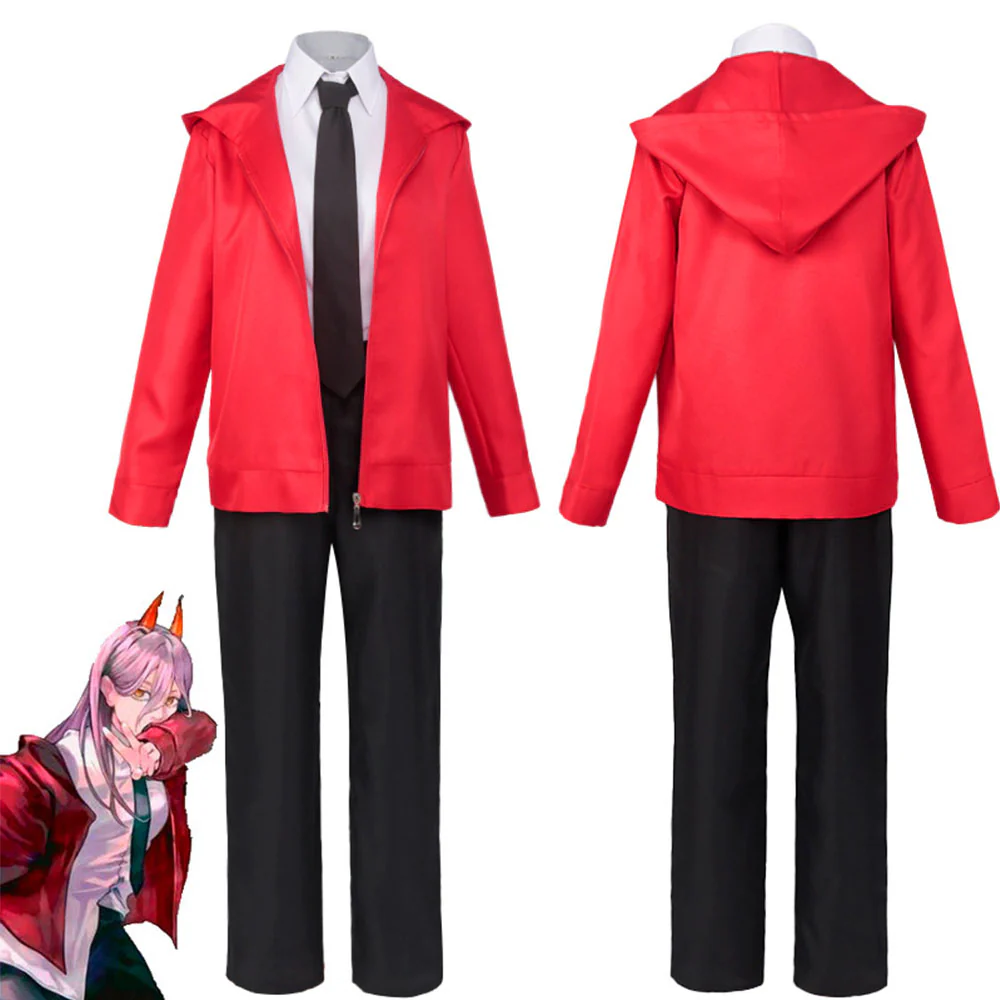 Chainsaw Man Costume Power Cosplay Red full Uniform Suits for Women - Image 6