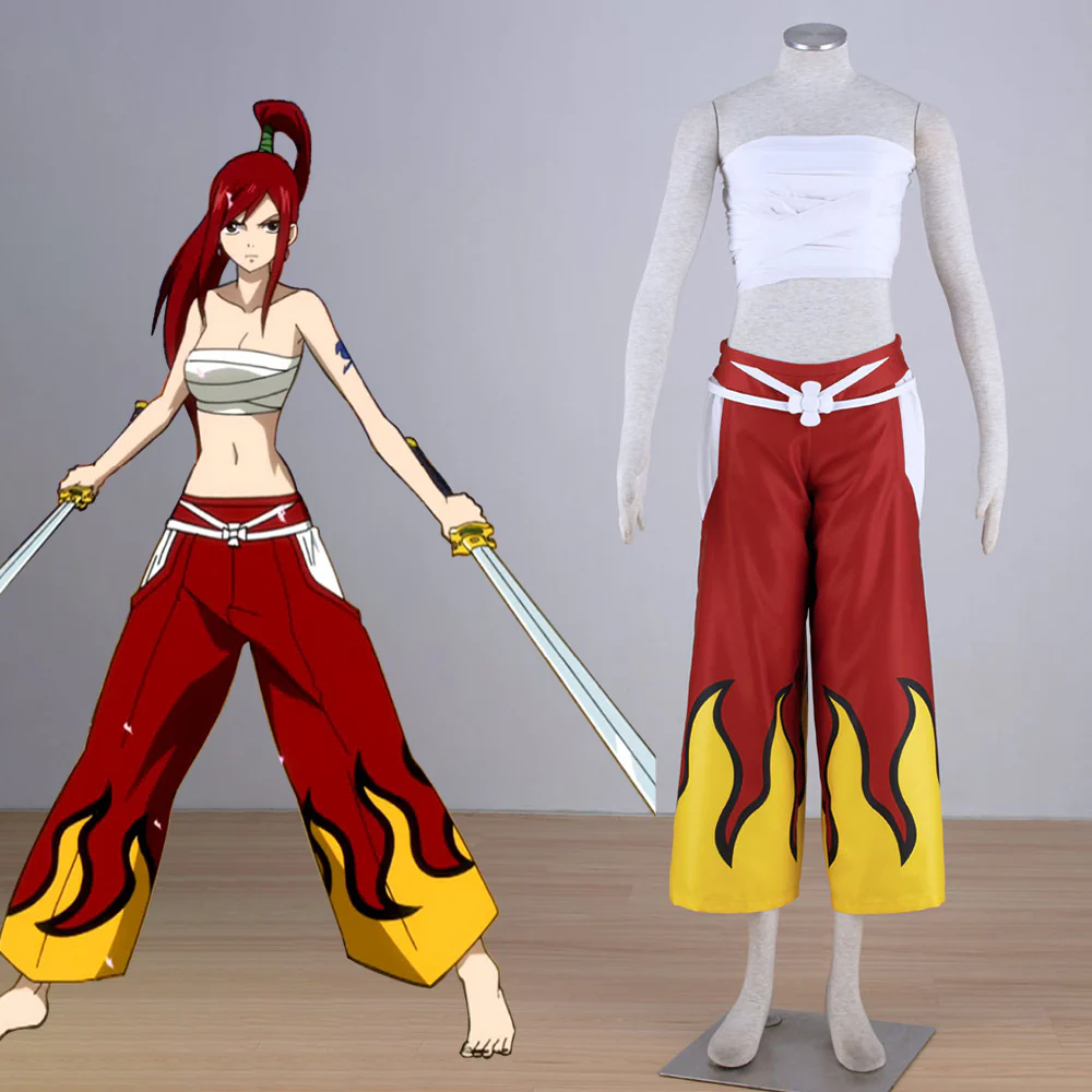 Fairy Tail Costume Erza Scarlet Crimson Mage Cosplay Full Outfit for Women and Kids - Image 2