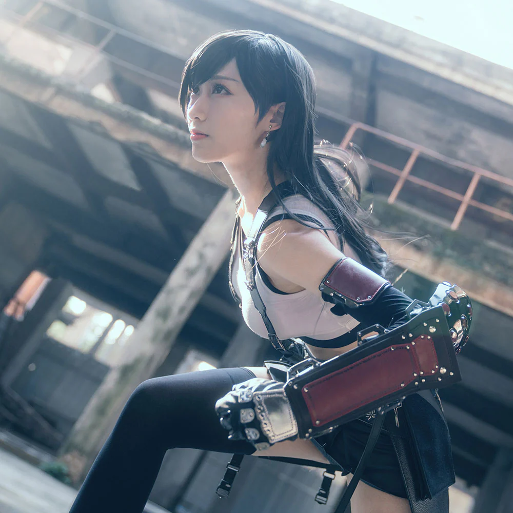 Final Fantasy 7 Costume Tifa Lockhart Cosplay 100% Remastered Full Outfit for Women and Kids - Image 12