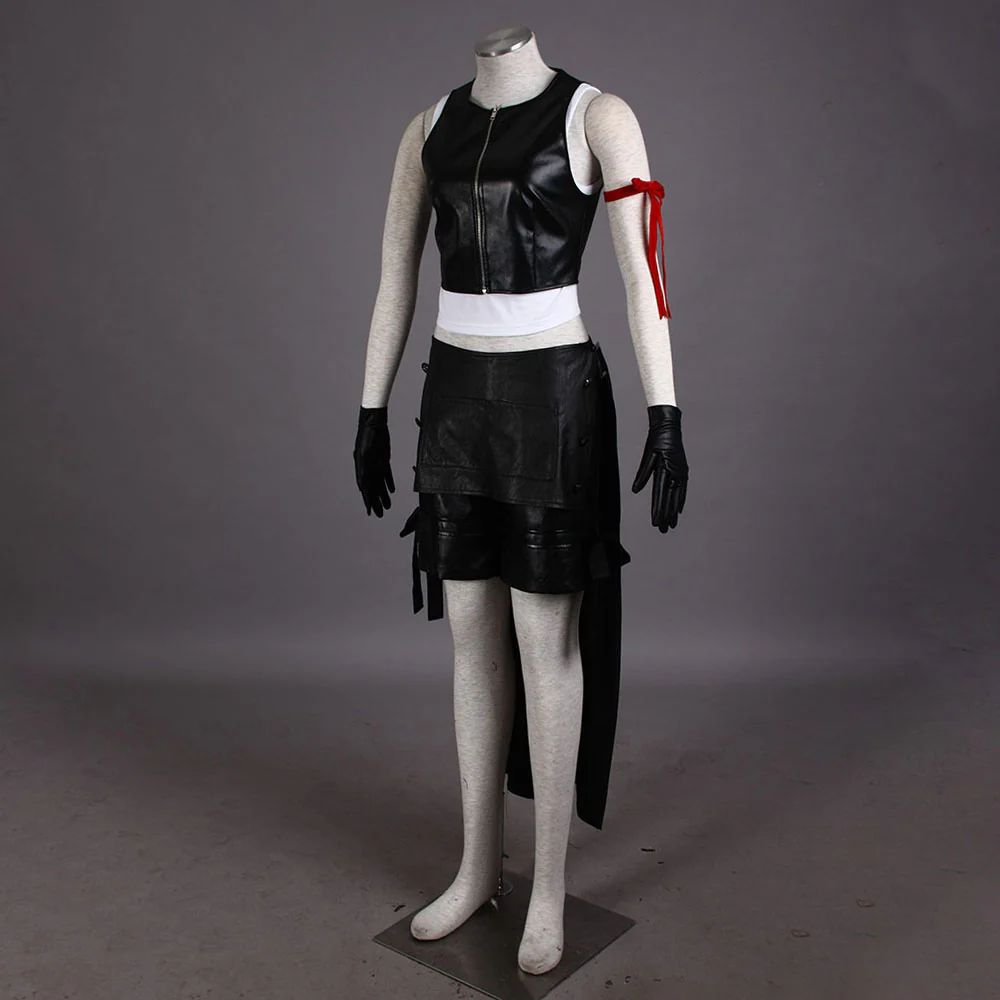 Final Fantasy 7 Costume Tifa Lockhart Cosplay Black Full Outfit for Women and Kids - Image 4