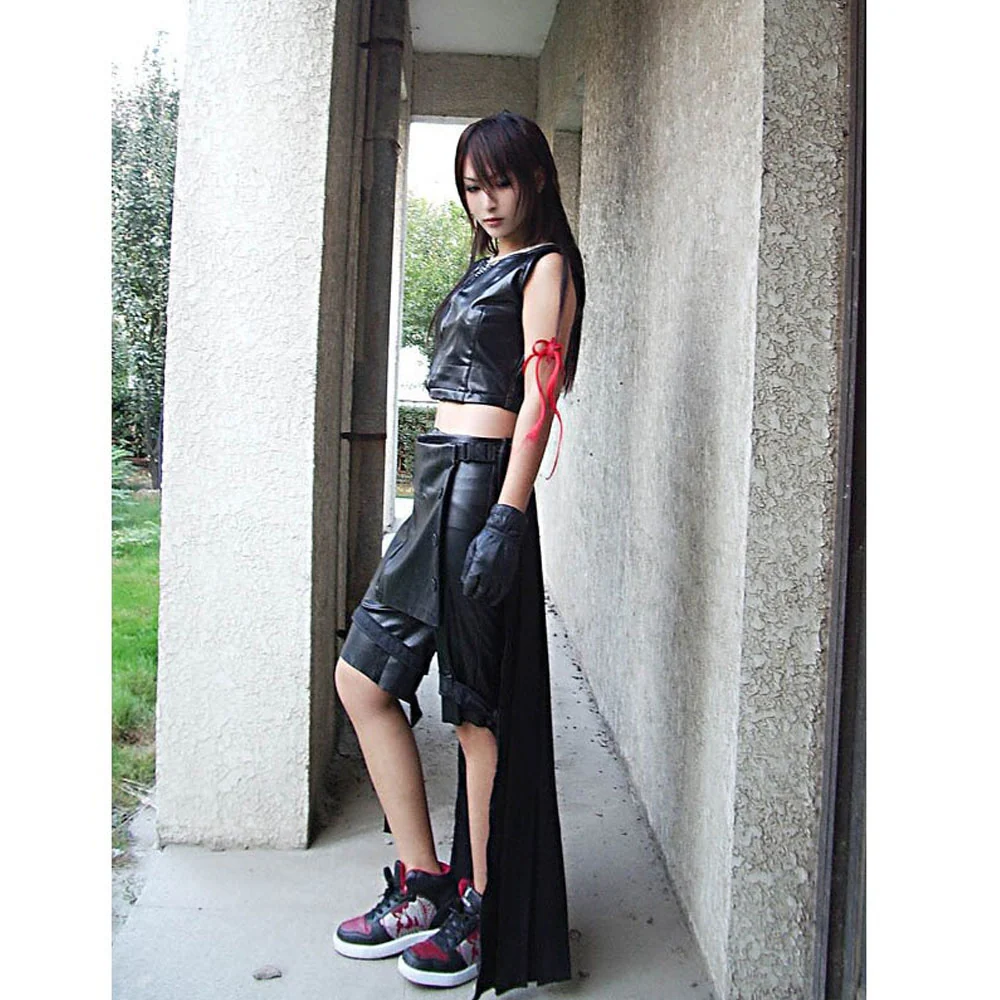 Final Fantasy 7 Costume Tifa Lockhart Cosplay Black Full Outfit for Women and Kids - Image 7