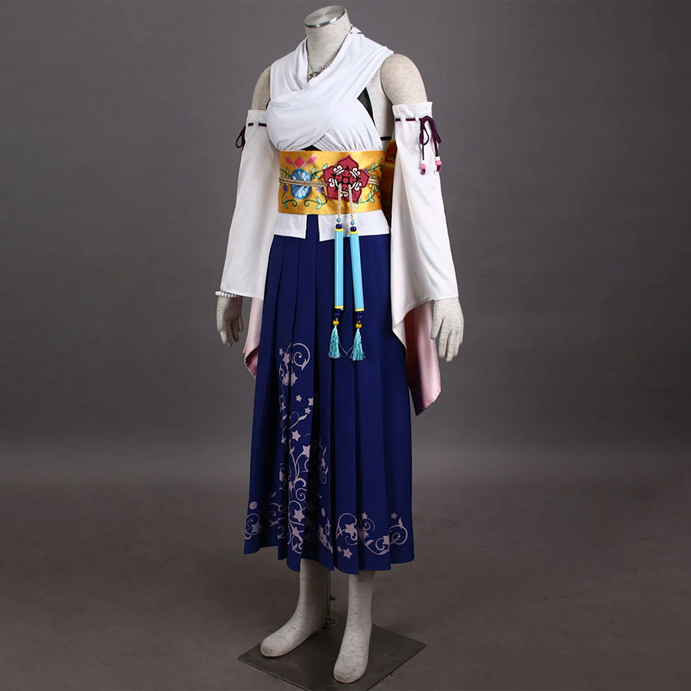 Final Fantasy X 10 Costume Yuna Cosplay Full Outfit for Women and Kids - Image 3