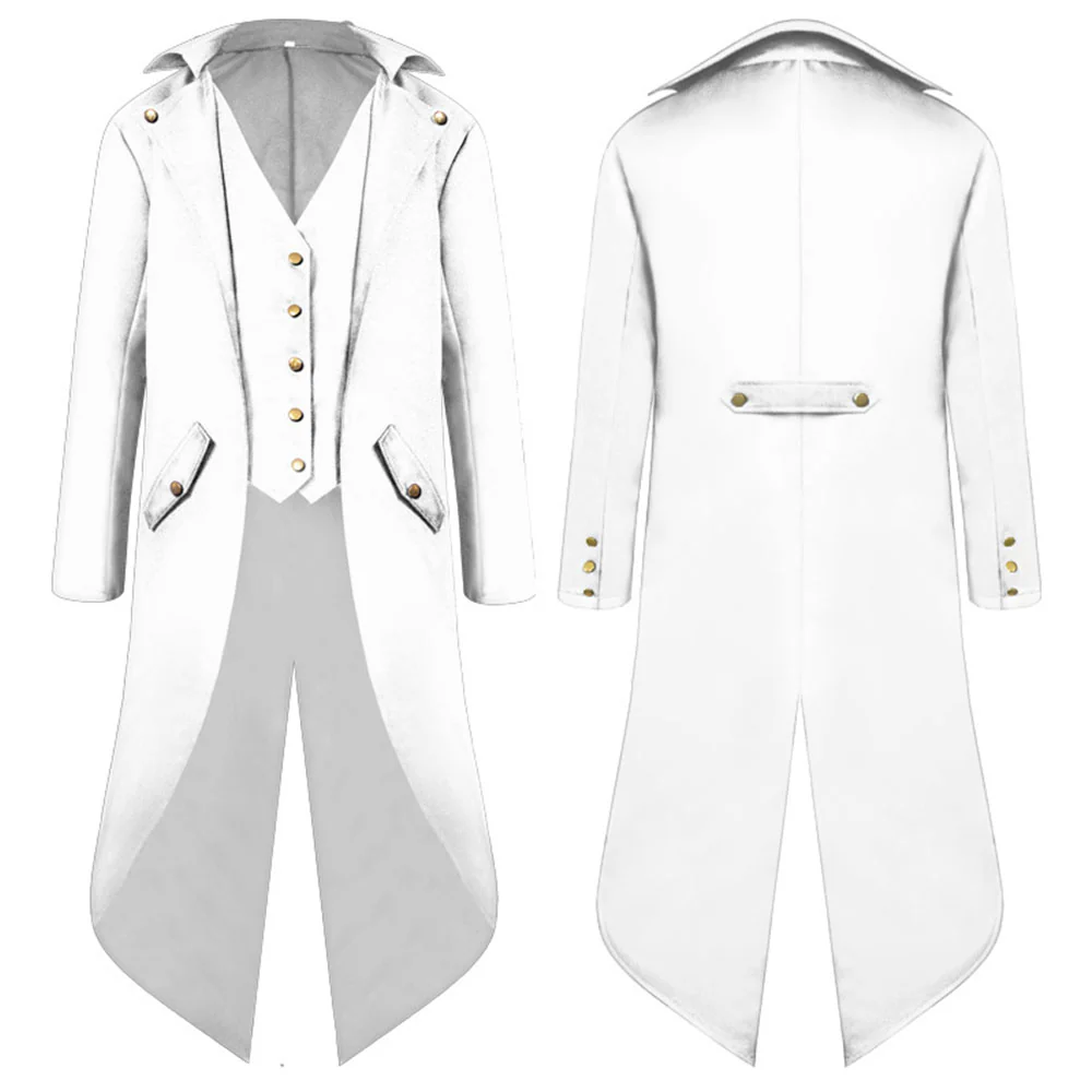 Halloween Costume Coat Middle Age Steampunk Vintage Unifrom Cosplay for Men and Kids - Image 4