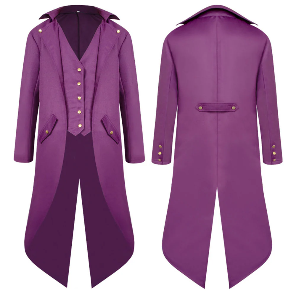 Halloween Costume Coat Middle Age Steampunk Vintage Unifrom Cosplay for Men and Kids - Image 5