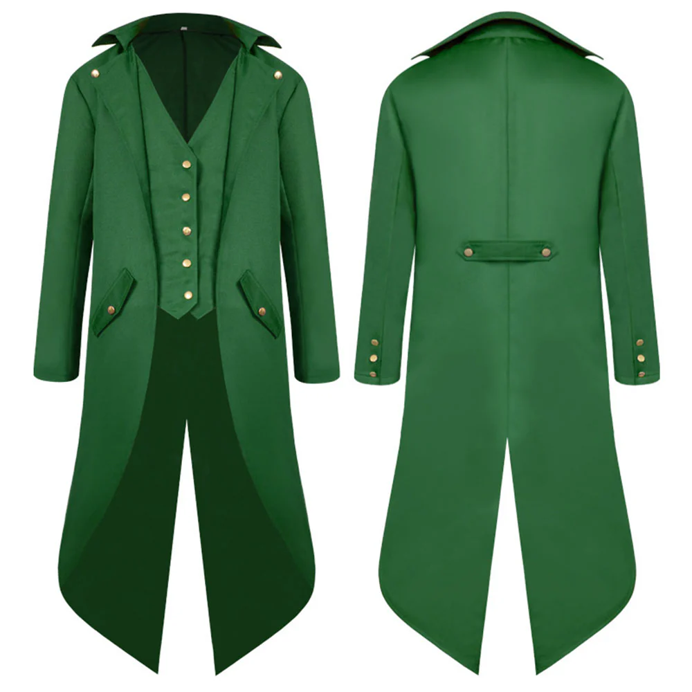 Halloween Costume Coat Middle Age Steampunk Vintage Unifrom Cosplay for Men and Kids - Image 8