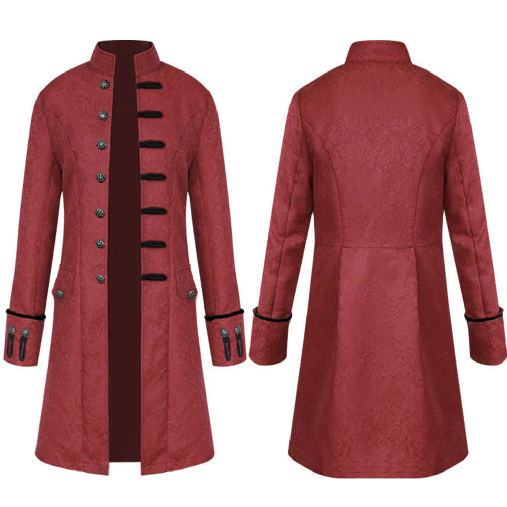 Halloween Costume Coat Middle Century Steam Punk Vintage Unifrom Cosplay for Men and Kids - Image 5