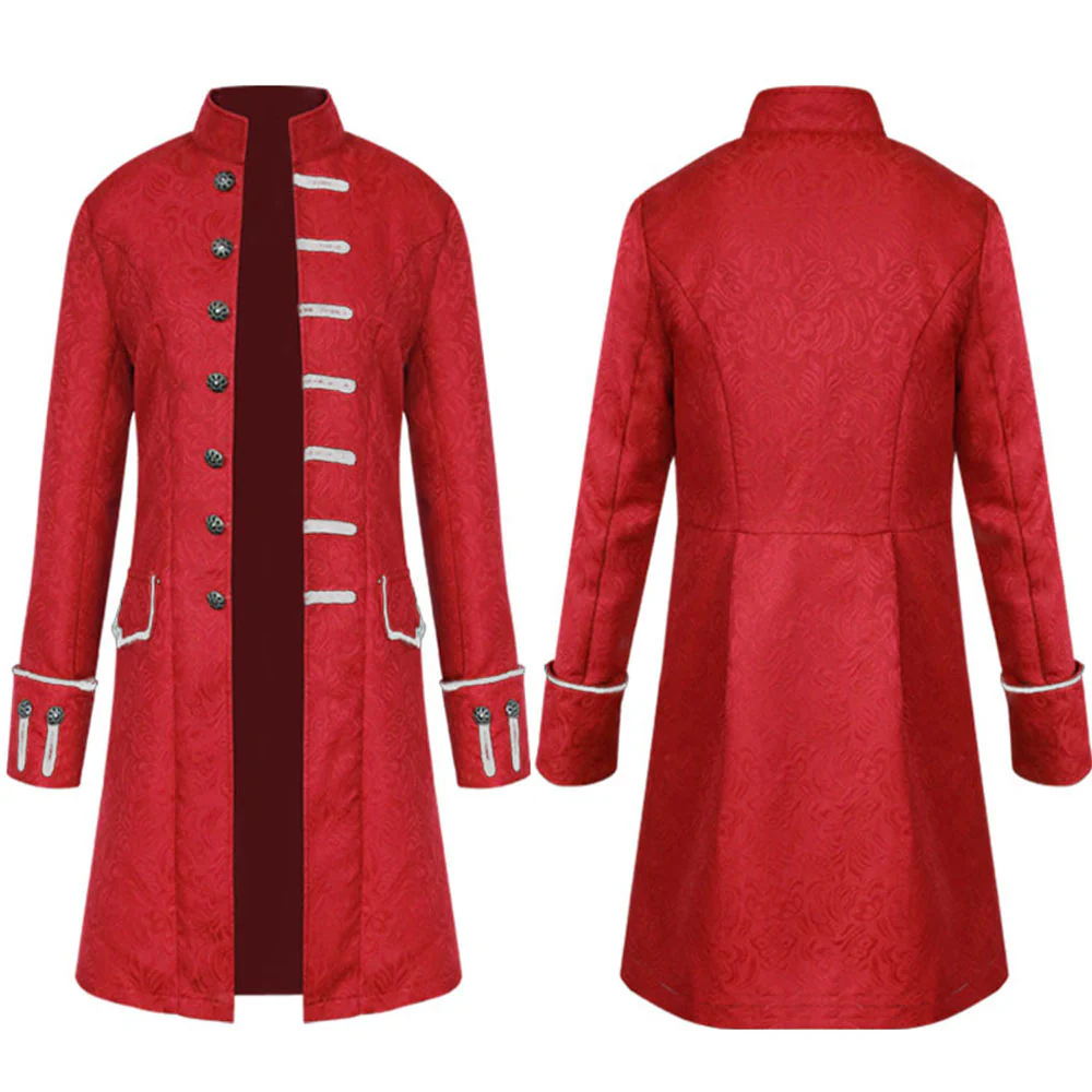 Halloween Costume Coat Middle Century Steam Punk Vintage Unifrom Cosplay for Men and Kids - Image 6