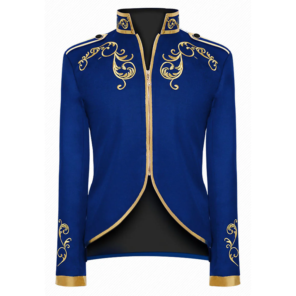 Halloween Costume Jacket Middle Age Prince Golden Edge Stand Collar Unifrom Cosplay for Men - Image 6