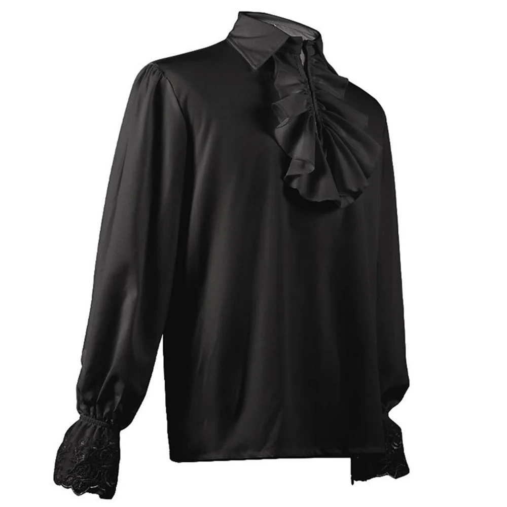 Halloween Costume Shirt Renaissance Victoria Steampunk Vintage Ruffles Shirt for Women - Image 3