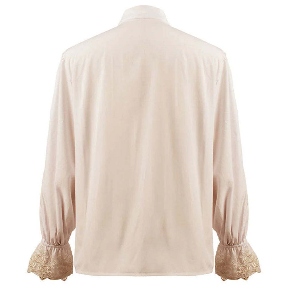 Halloween Costume Shirt Renaissance Victoria Steampunk Vintage Ruffles Shirt for Women - Image 7