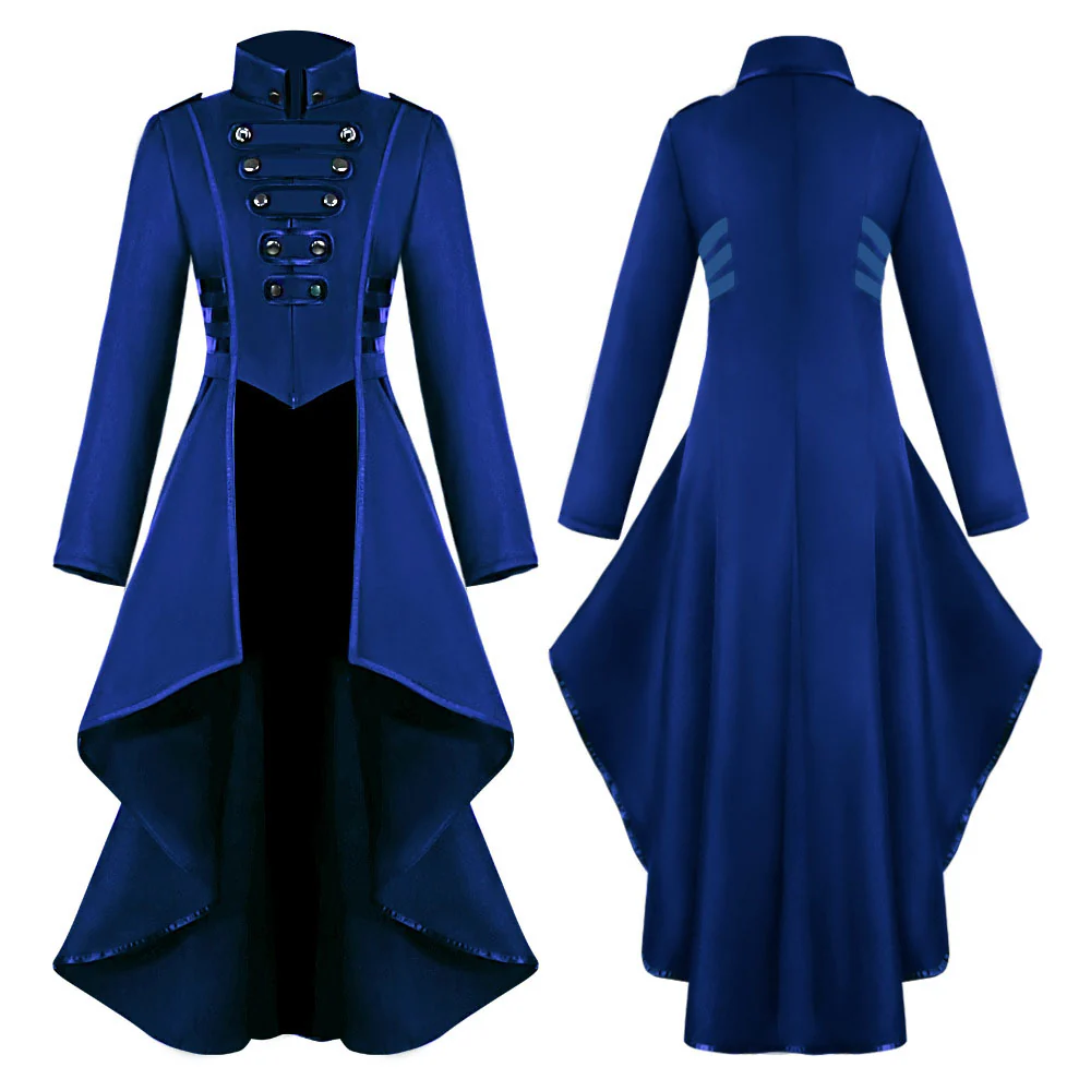 Halloween Costume Tailcoat Middle Age High-Low Vintage Long Tailcoat Cosplay for Women - Image 4