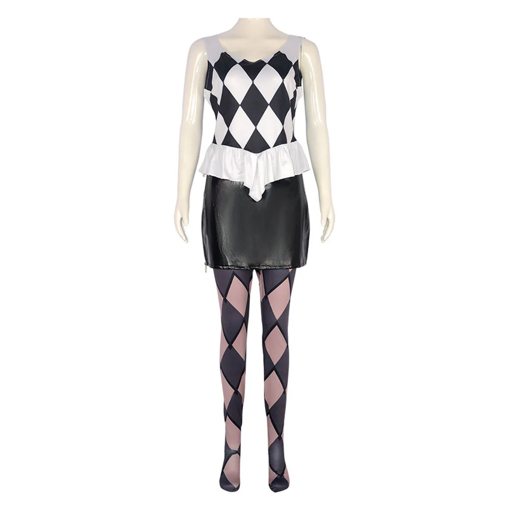 Joker 2 Folie à Deux Costumes Harley Quinn Cosplay Black full Outfits for Women - Image 3