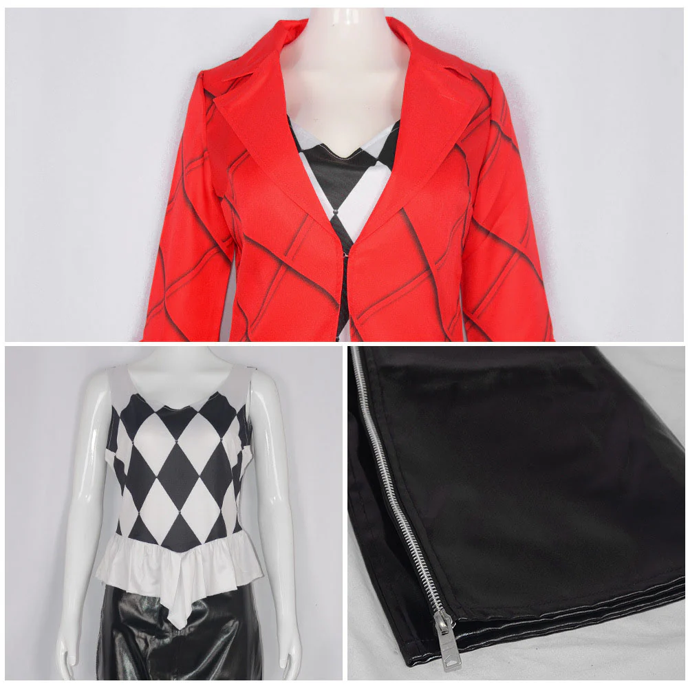 Joker 2 Folie à Deux Costumes Harley Quinn Cosplay Red full Outfits for Women - Image 6