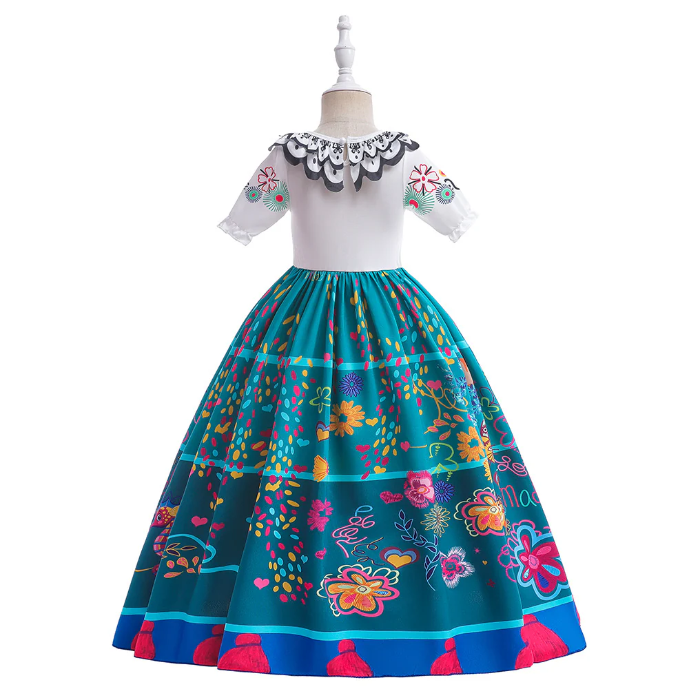 Kids Encanto Costume Mirabel Princess Cosplay Floral Girls Birthday Fancy Dress - Image 4