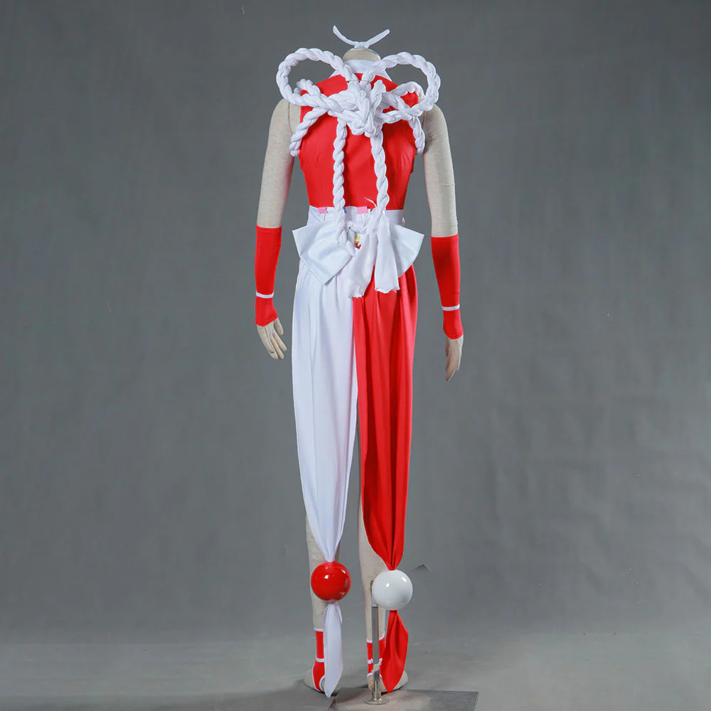 King of Fighters Costume Mai Shiranui Red Suit Cosplay full Outfit for Women and Kids - Image 4