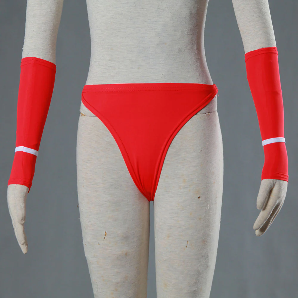 King of Fighters Costume Mai Shiranui Red Suit Cosplay full Outfit for Women and Kids - Image 9