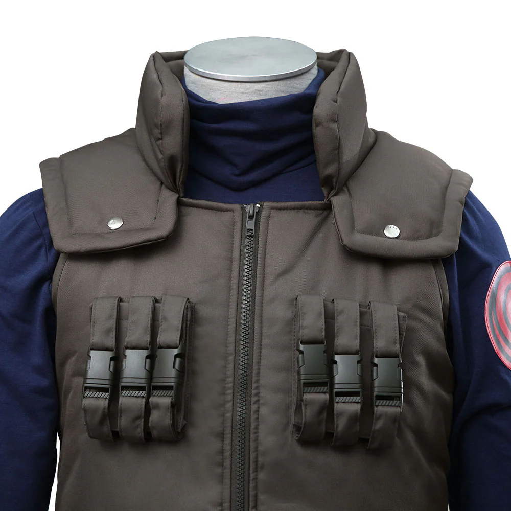 Men and Kids Naruto Costume Konoha Ninja Village Jonin Uniform Kakashi Cosplay Uniform - Image 12