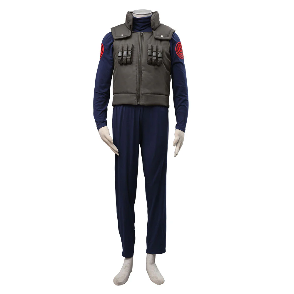 Men and Kids Naruto Costume Konoha Ninja Village Jonin Uniform Kakashi Cosplay Uniform - Image 5