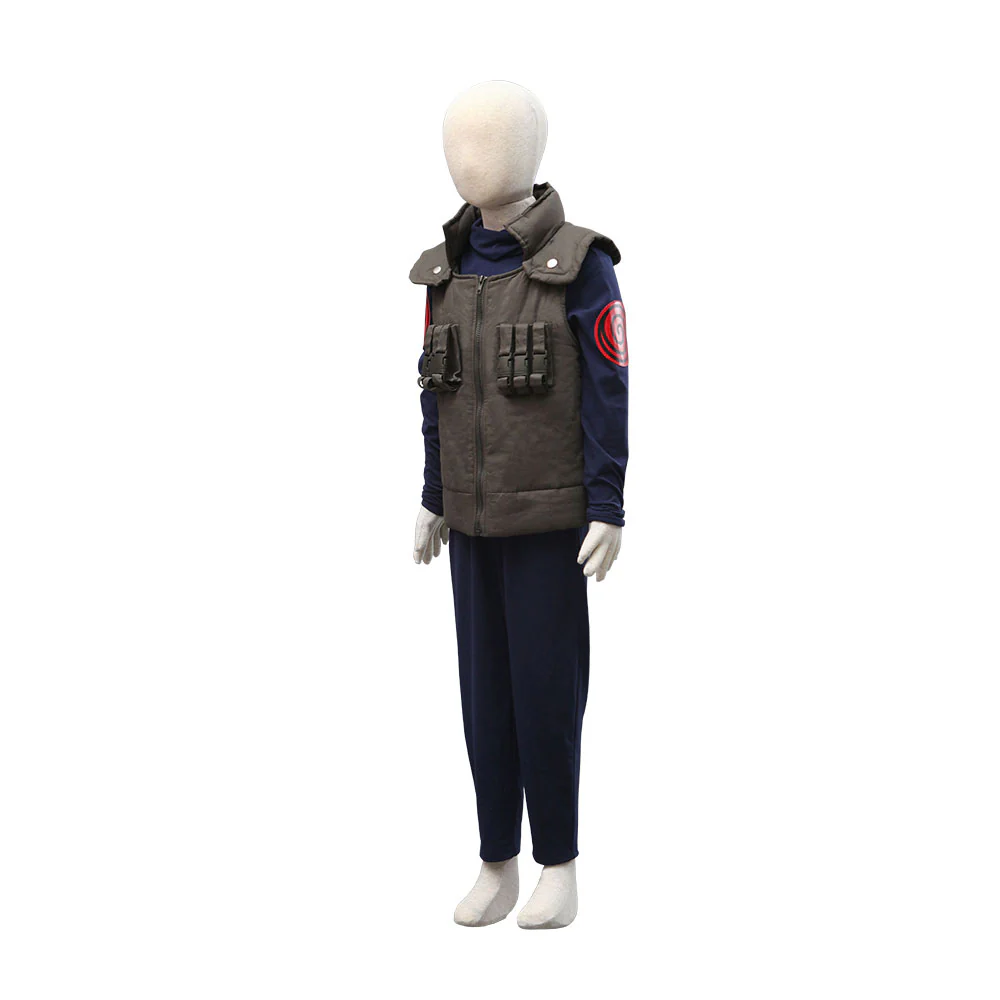 Men and Kids Naruto Costume Konoha Ninja Village Jonin Uniform Kakashi Cosplay Uniform - Image 6