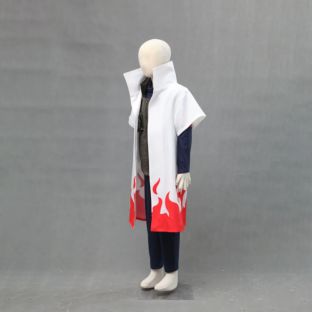 Naruto Costume 4th Hokage Namikaze Minato Cosplay Cloak with Blue Headband for Men and Kids - Image 3