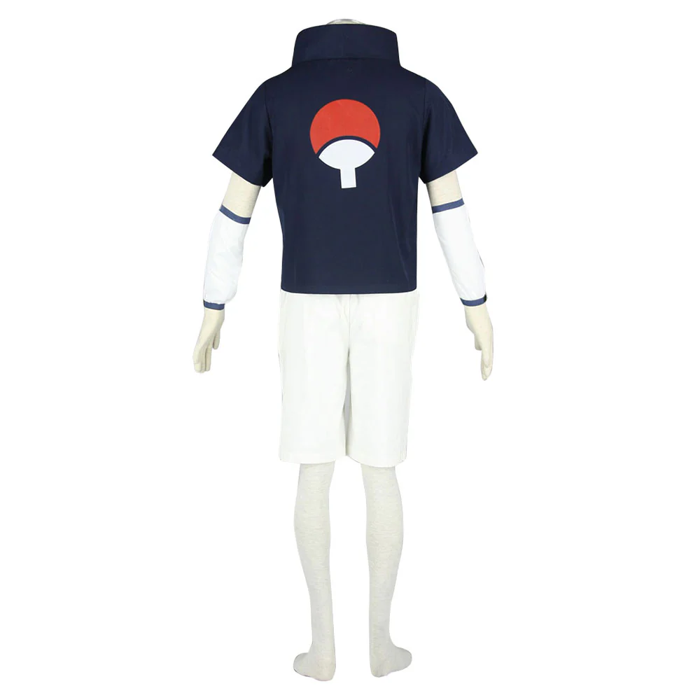 Naruto Costume Childhood Uchiha Sasuke Cosplay full Outfit for Men and Kids - Image 4