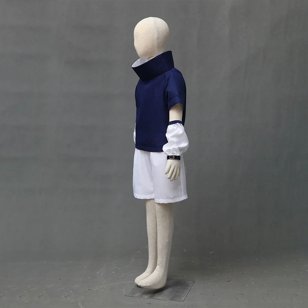 Naruto Costume Childhood Uchiha Sasuke Cosplay full Outfit for Men and Kids - Image 6
