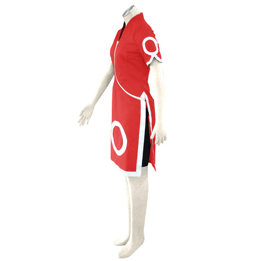 Naruto Costume Haruno Sakura Childhood Cosplay Dress full Outfit for Women and Kids - Image 3