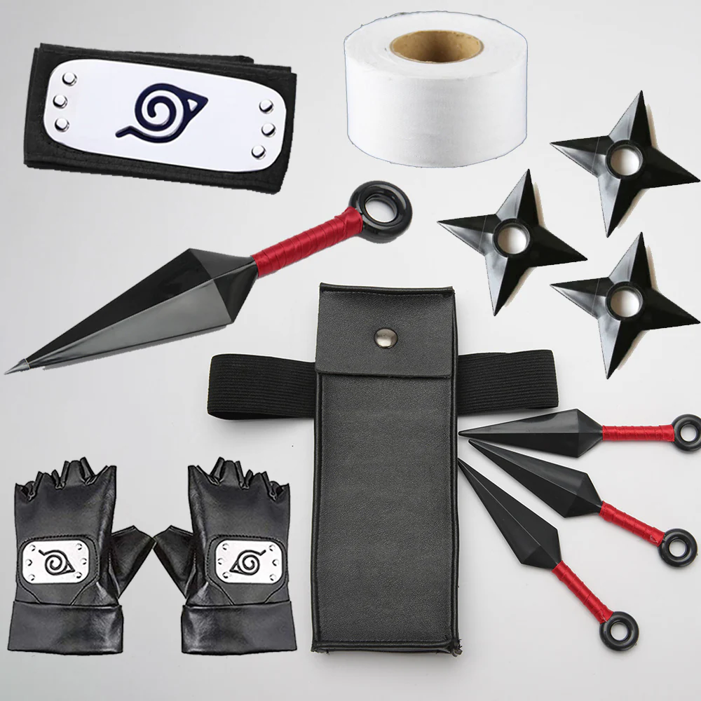 Naruto Costume Konohagakure Ninja Kakashi Naruto Sasuke Cosplay Accessories Weapons