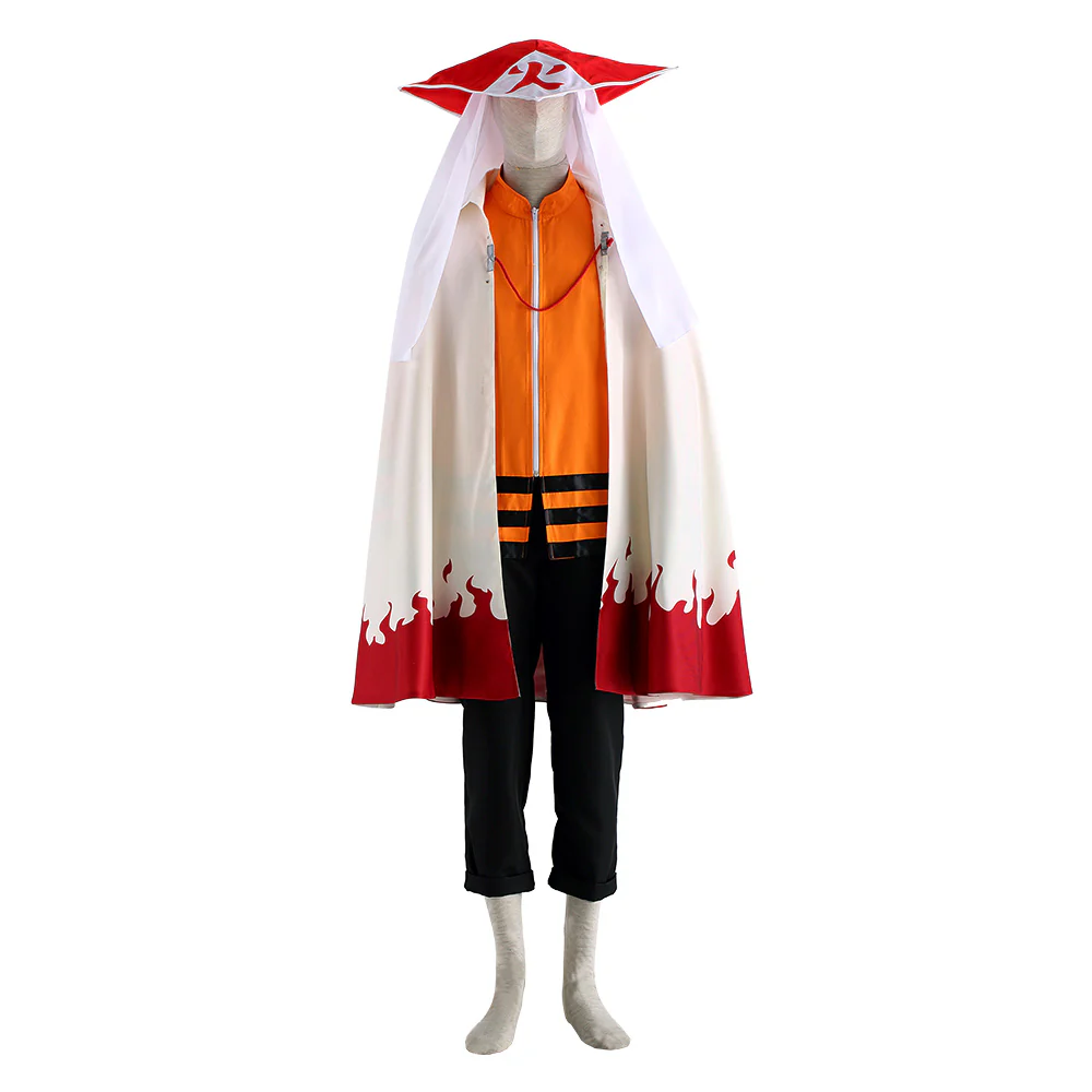 Naruto Costume Seventh Hokage Naruto Cosplay full Outfit with Hokage Hat for Men and Kids - Image 2