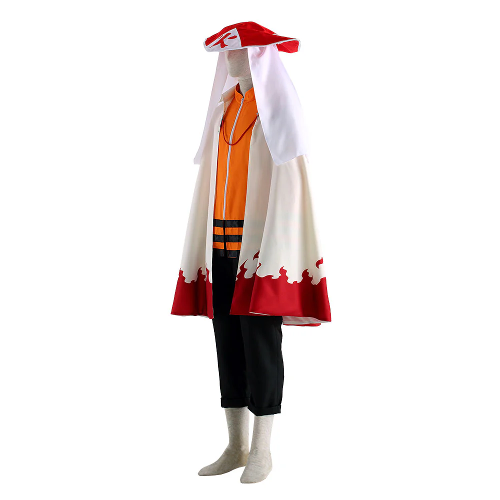 Naruto Costume Seventh Hokage Naruto Cosplay full Outfit with Hokage Hat for Men and Kids - Image 3