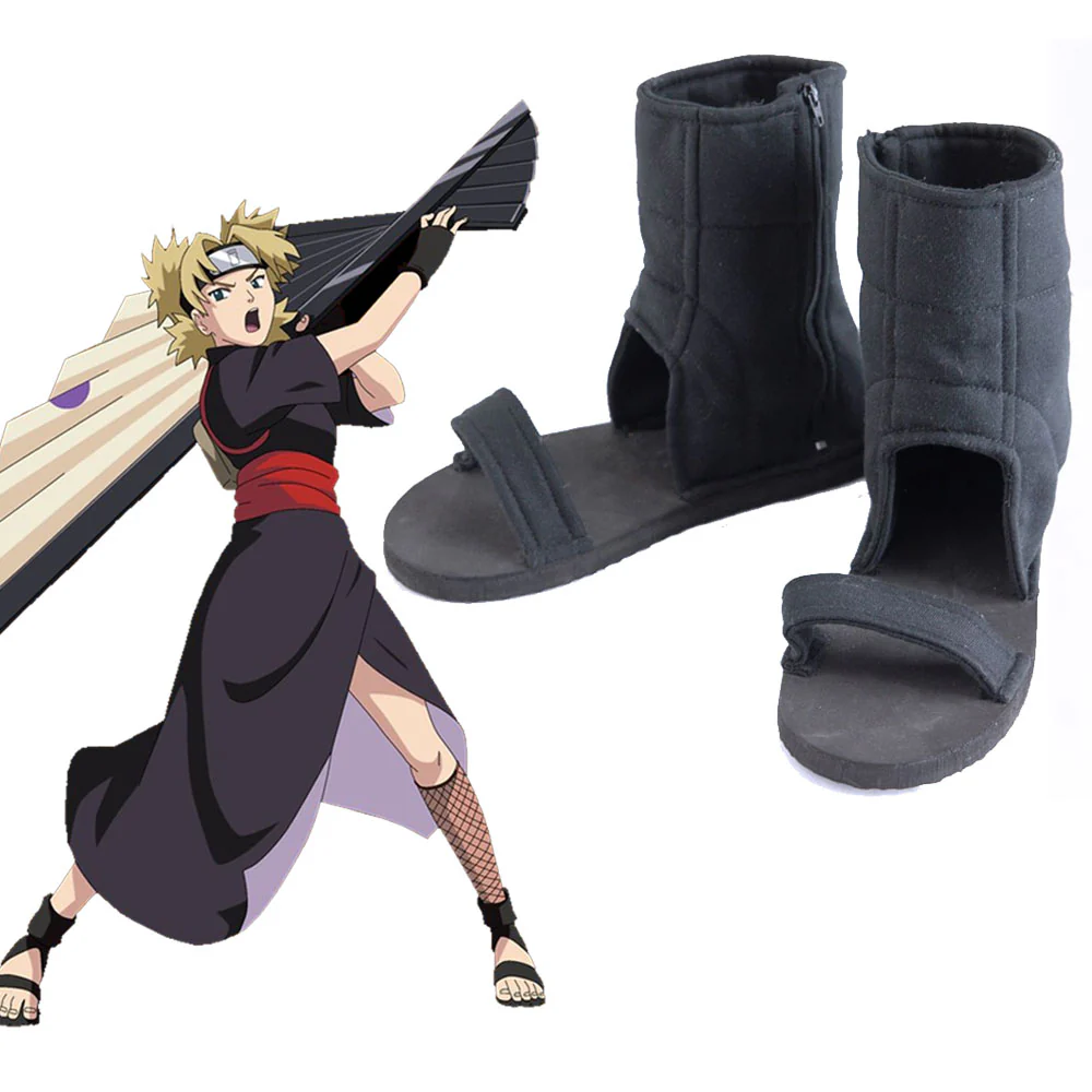 Naruto Costume Shoes Temari Cosplay Shoes for Adults and Kids