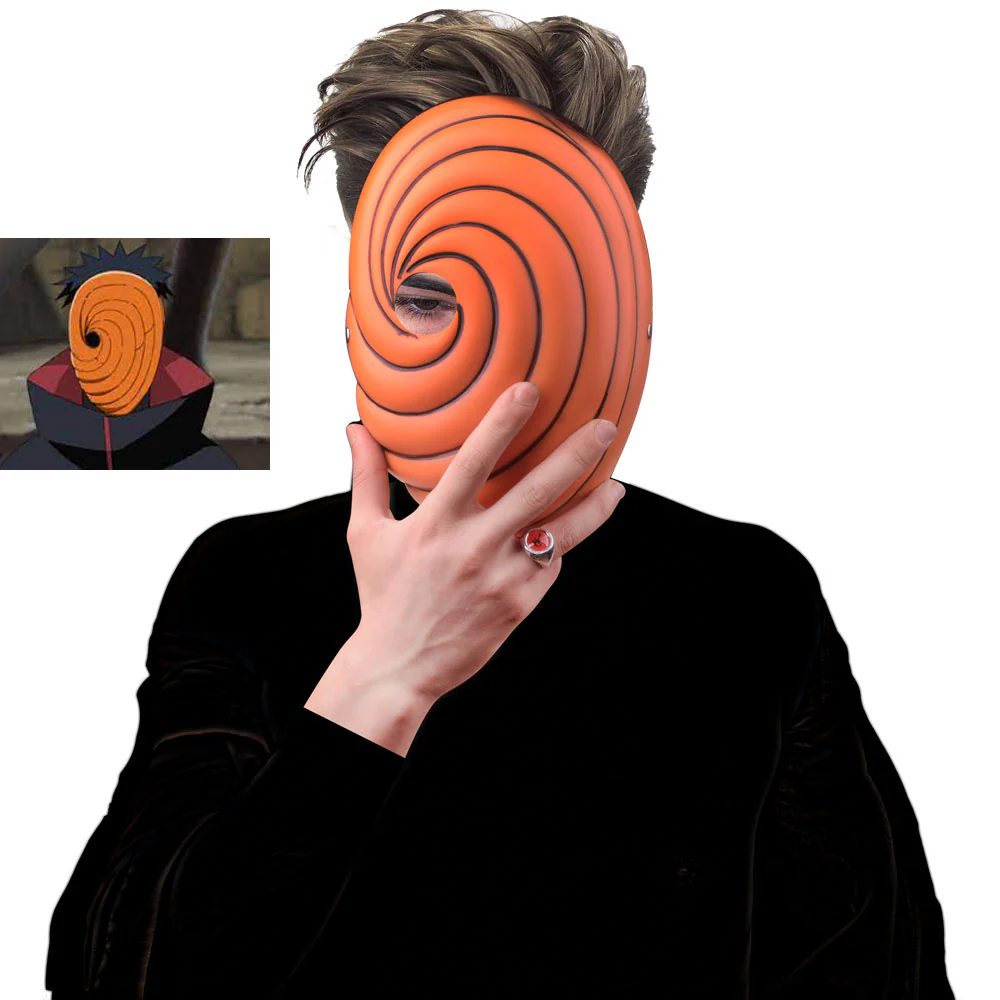 Naruto Shippuden Costume Akatsuki Obito Tobi Cosplay Mask for Adults and Kids