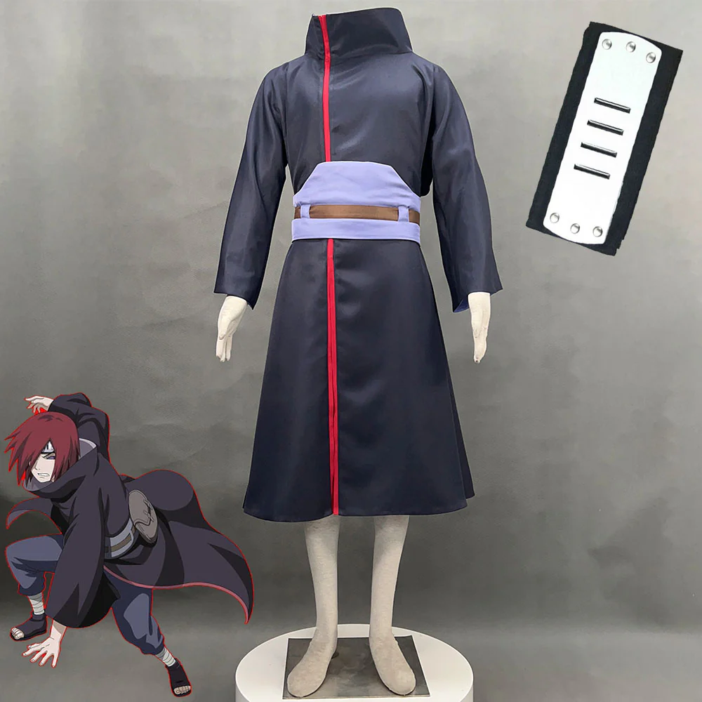 Naruto Shippuden Costume Amegakure Konan Pain Costumes Cloak with Headband and Accessories