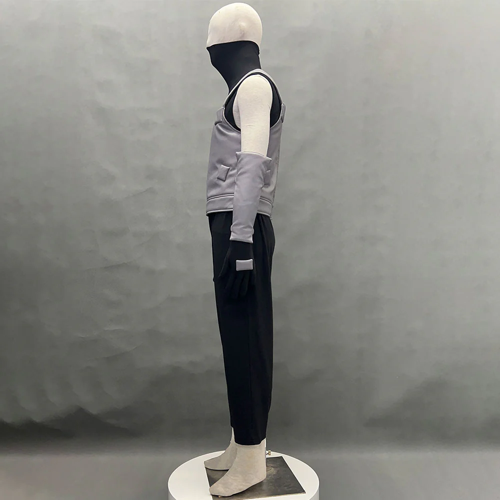 Naruto Shippuden Costume Hatake Kakashi Anbu Cosplay Mask Shirt Gray full Outfits with Accessories - Image 5