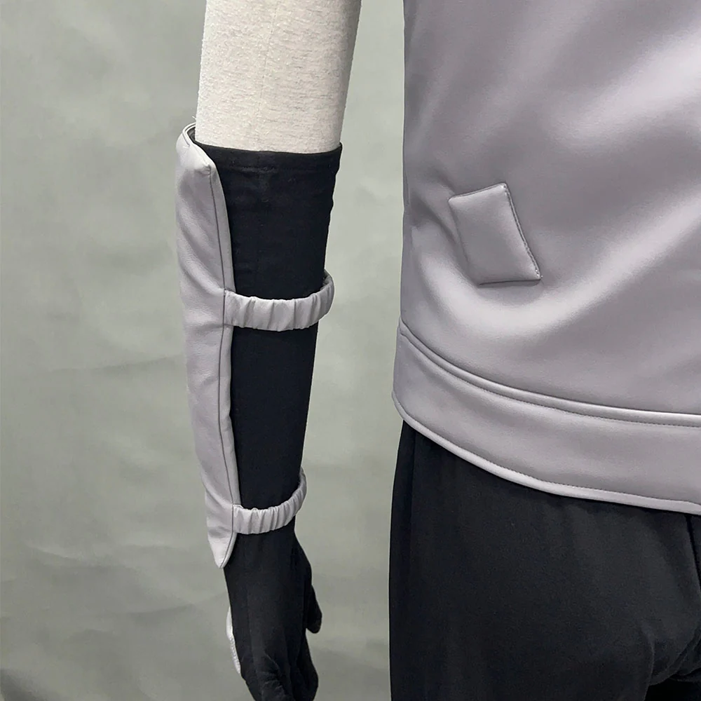 Naruto Shippuden Costume Hatake Kakashi Anbu Cosplay Mask Shirt Gray full Outfits with Accessories - Image 8