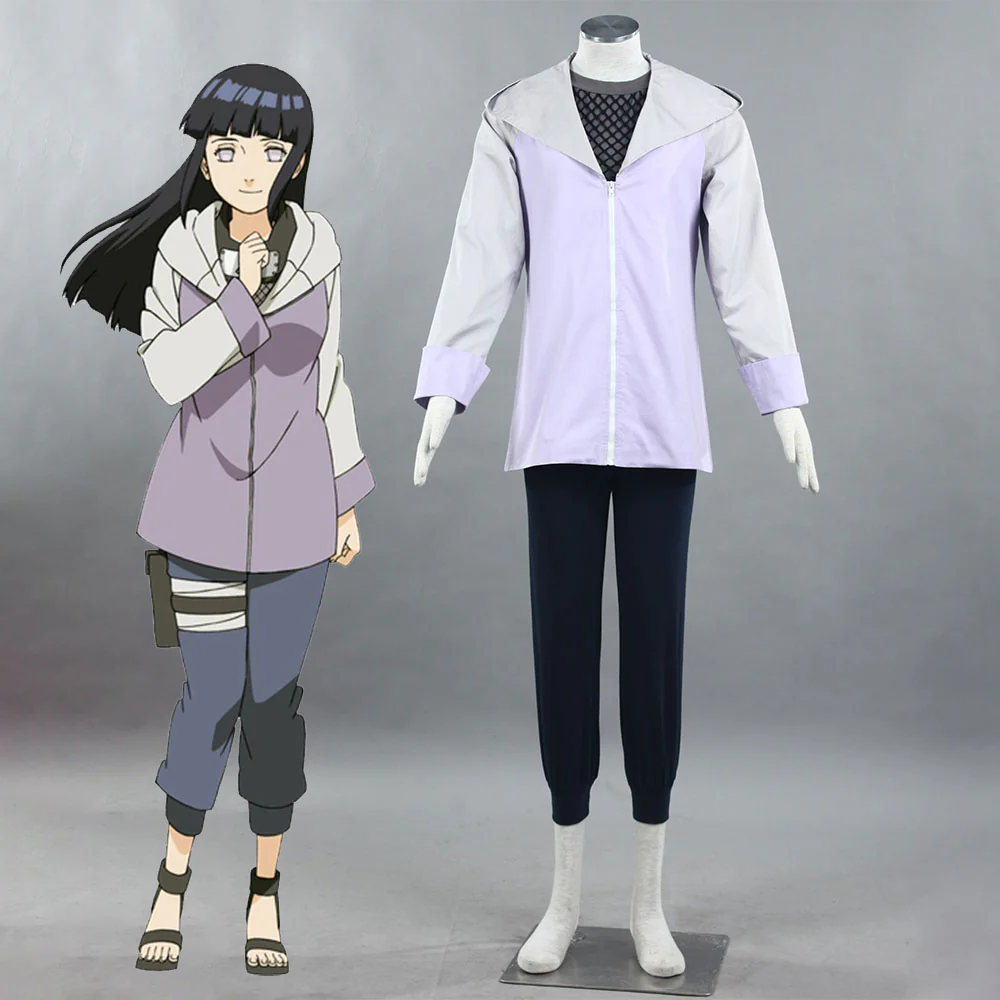 Naruto Shippuden Costume Hyuga Hinata Cosplay full Outfit for Women and Kids