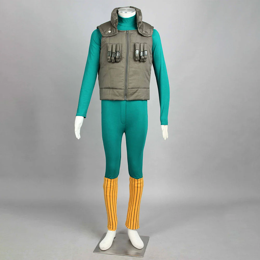 Naruto Shippuden Costume Might Guy Green Cosplay full Outfit for Men and Kids - Image 2