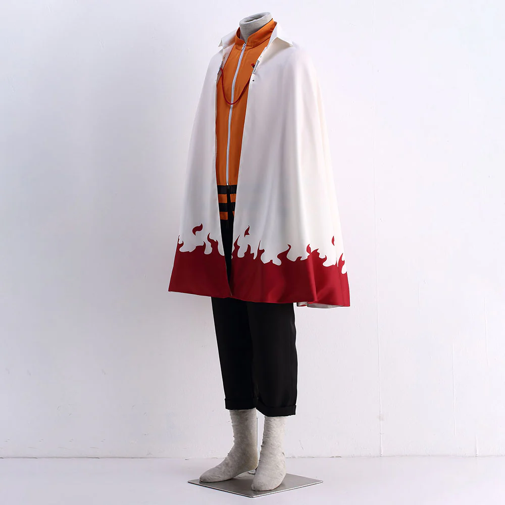 Naruto Shippuden Costume Naruto 7th Hokage Cosplay Cloak for Men and Kids - Image 3