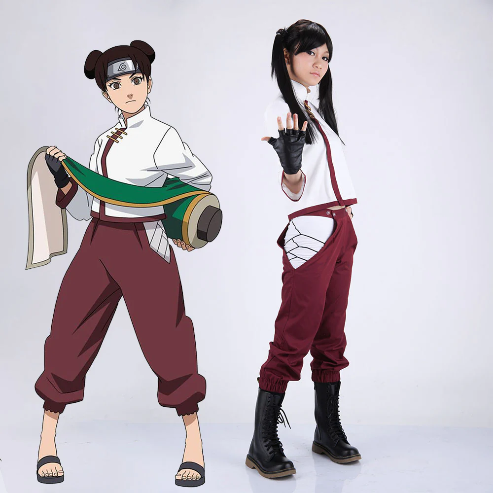 Naruto Shippuden Costume Tenten Cosplay full Outfit for Women and Kids