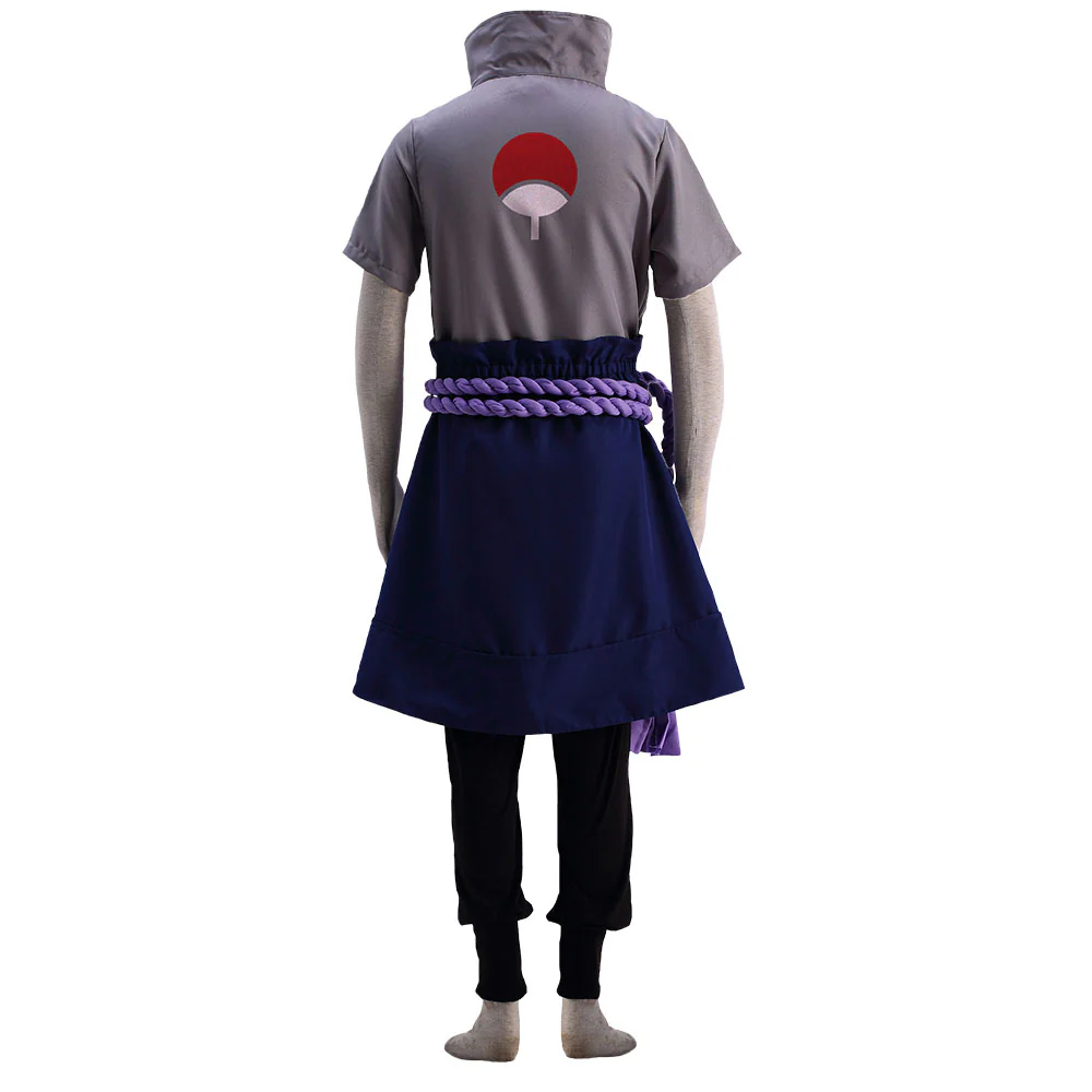 Naruto Shippuden Costume Uchiha Sasuke Cosplay full Outfit for Men and Kids - Image 4