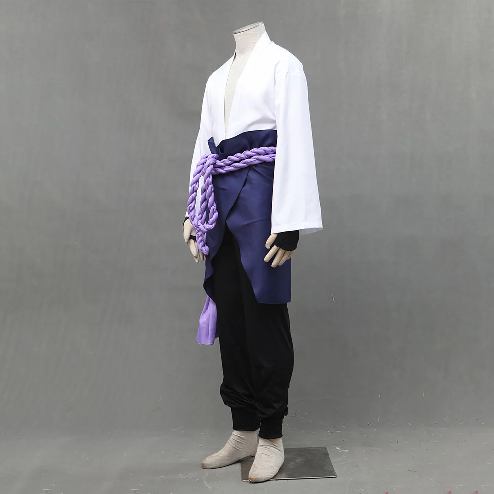 Naruto Shippuden Costume Uchiha Sasuke Cosplay full Outfit for Men and Kids - Image 3