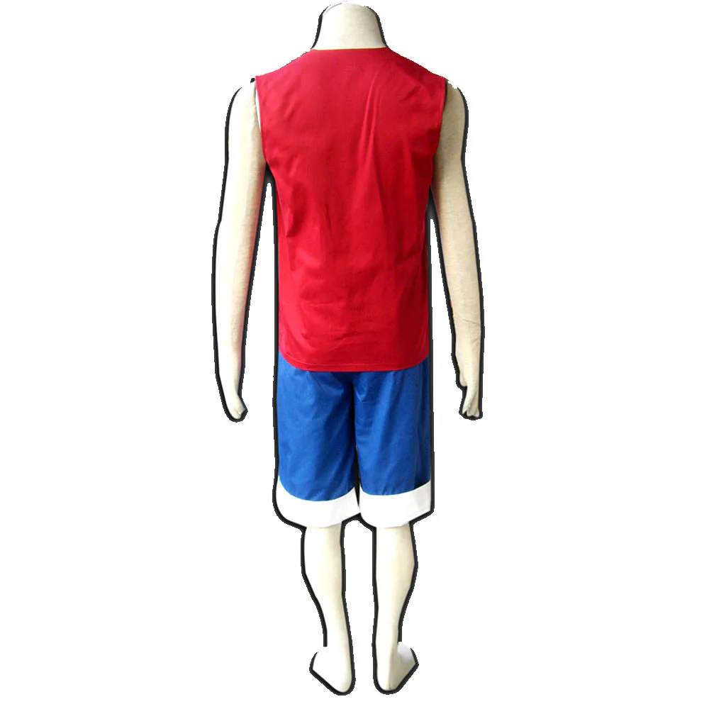 One Piece Costumes Monkey D Luffy Cosplay With Hat For Men and Kids - Image 4