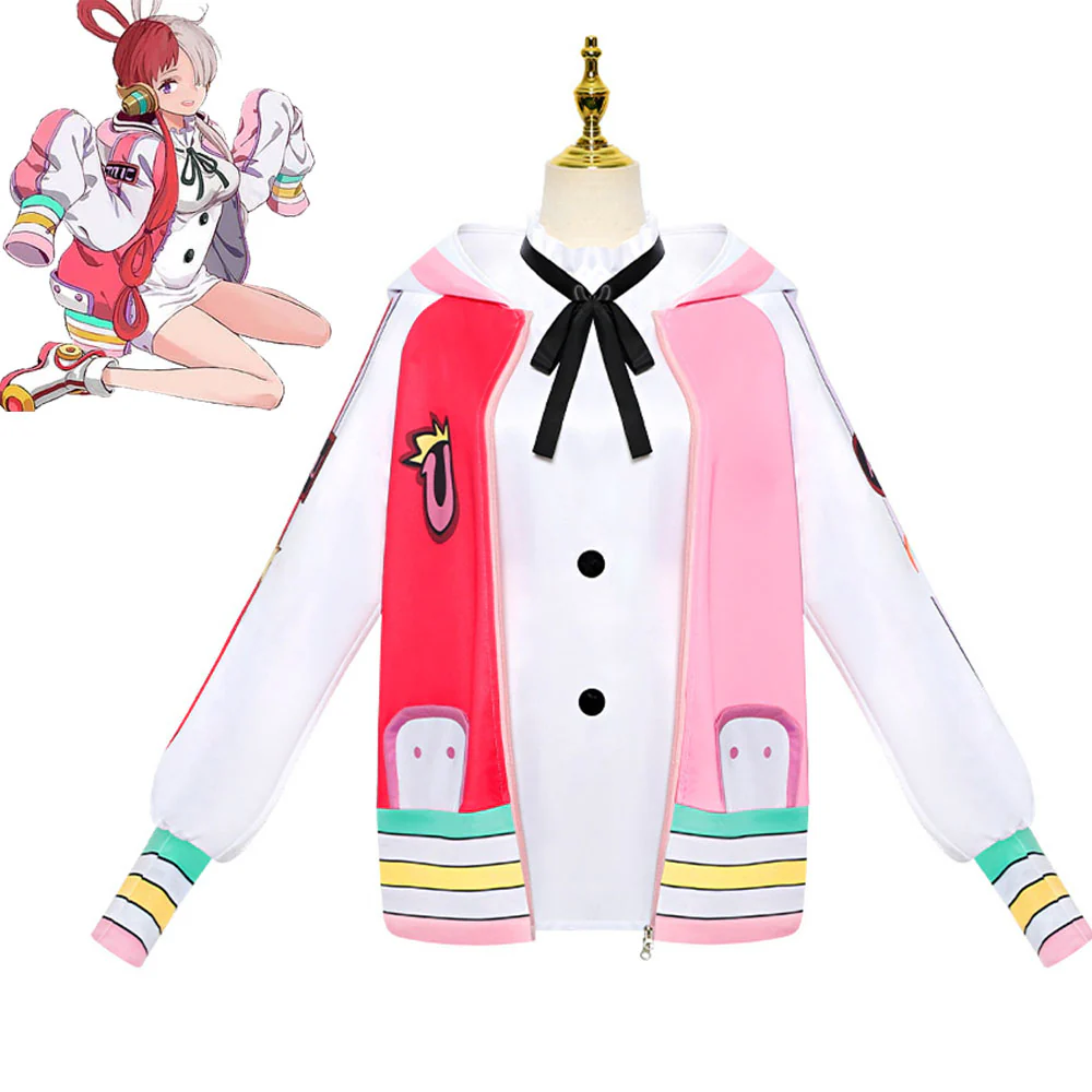 One Piece Film Red Costumes Shanks Daughter Uta Cosplay Set Jacket for Women